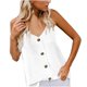 thumbnail image 2 of Fiudx Ofertas Flash Del Día Solo En Línea Tops para Mujer Botones Sólidos Cuello En V Chaleco Sexy Sling Camisola Camiseta Sin Mangas, 2 of 7