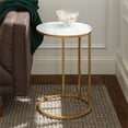 thumbnail image 2 of Walker Edison Table Ronde Moderne - Faux Marbre Blanc/or, 2 of 9