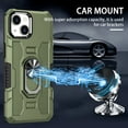 thumbnail image 6 of K-Lion for iPhone 13 6.1 Inch Case, 360° Rotating Ring Holder Stand Heavy Duty Kickstand Magnetic Car Mount Slim Military Grade Shockproof Durable Hybrid Case for iPhone 13,Green, 6 of 9