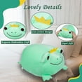 thumbnail image 5 of Frog Plush Pillow Cute Soft Stuffed Frog Animal Toys for Kids Frog Hugging Pillow Large Adorable Frog Plushie Toy Gift for Toddlers Girls Boys Baby Home Decoration, 5 of 7