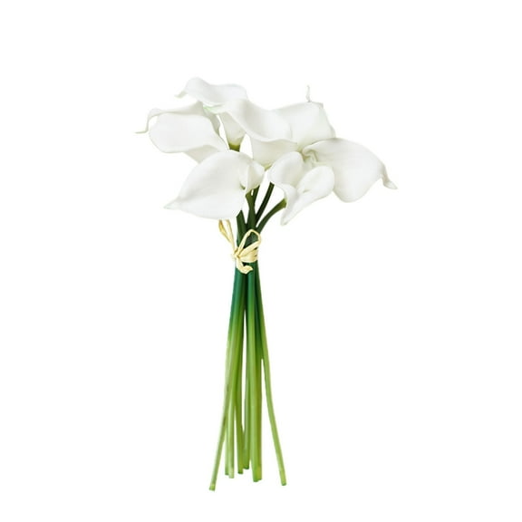 Nanoei Artificial Calla Lilies in Vase, PU Realistic Flowers for Home Decor, Wedding Centerpiece, 35cm Height - Fake Floral Arrangement White1