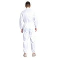 thumbnail image 5 of TiaoBug Men's One Piece Work Coveralls Jumpsuits Long Sleeves Front Zipper Workshop Body Suits White 5XL, 5 of 6
