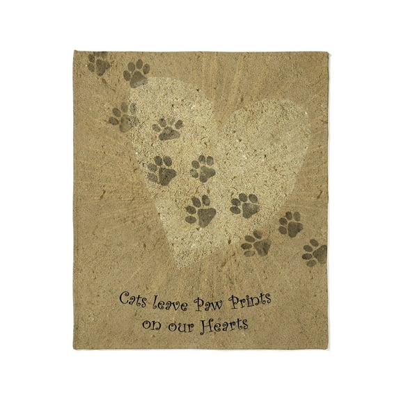 CafePress - Paw Prints On Our Hearts Throw Blanket - Soft Fleece Throw Blanket, 50"x60" for All Ages