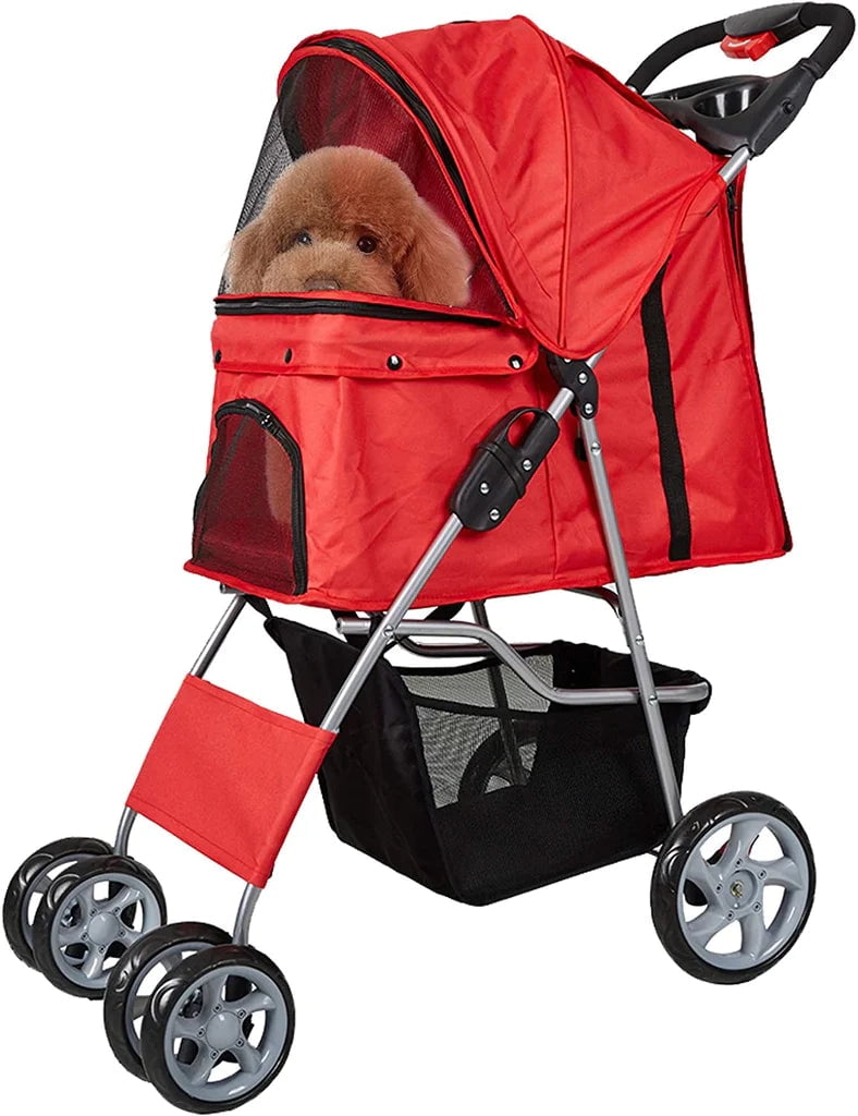 Folding Pet Stroller Elite Jogger Kitten Puppy Easy Walk Dog Cat Small Animals Travel Carrier
