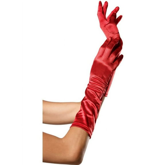 Elbow Length Satin Gloves Adult Accessory Pink