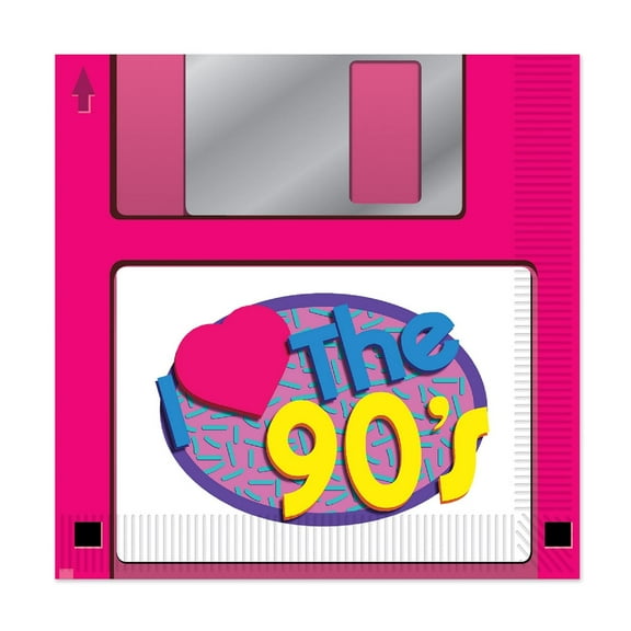 90's Floppy Disk Napkins - Retro Lunch Party Decor (Pack of 12)