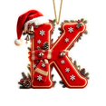 thumbnail image 2 of Yeciiwht Letters Christmas Tree Ornaments – Santa Hat Alphabet Xmas Tree Hanging Decorations, Holiday Party & Home Gift - Letter K, 2 of 7