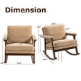 thumbnail image 6 of Paproos Rocking Chair, Paproos Velvet Upholstered Rocker Chair, Glider Rocker Accent Chair with Cushion, Rocking Chair for Nursery, Armchair Reading Chair for Living Room Bedroom, Khaki, 6 of 6