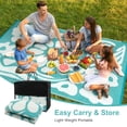 thumbnail image 6 of Lahome 6'x9' Outdoor RV Rug - Waterproof Reversible Plastic Straw Mat,Abstract Floral Pattern for Deck, Balcony & Camping (Blue), 6 of 8