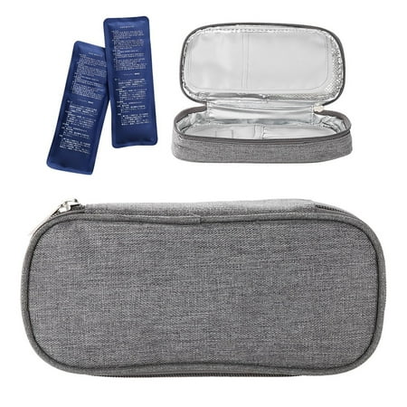 Diabetic Portable Insulin Cooler Protector Bag Pouch Insulation Cooling Pocket Case (Gray)