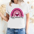 thumbnail image 1 of Meichang Hauts pour Femmes Chemise Tendance de la Saint-Valentin Hauts Mignons Imprimé Cœur Hauts de Vacances Manches Courtes Col Rond Décontracté Chandail Blouses, 1 of 5
