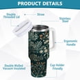 thumbnail image 2 of Yayeee 30oz Stainless Steel Tumbler with Straw and Handle Double-Wall Insulated Travel Water Bottle, Floral Forest Scene, 2 of 8