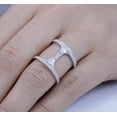thumbnail image 2 of Double Row Diamond Band, Open Hollow Diamond Engagement Ring, Pear Cut & Round Cut Pave Set Diamond Wedding Ring, Cocktail Ring, 2.2 Ct Simulated Diamond, 14K White Gold Plated, 2 of 5