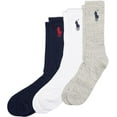 thumbnail image 3 of Polo Ralph Lauren Mens 3-Pack Embroided Big Pony Sport Crew Socks NVAST, 3 of 5