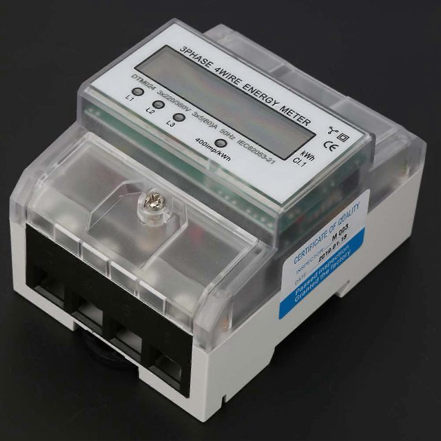 Digital Electricity Meter 220/380V 5-80A, Three Phase, 4 Poles, with LCD Display