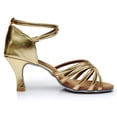 thumbnail image 7 of Holiday Savings Deals! Kukoosong Block Heels for Women Women Fashion Dancing Rumba Waltz Prom Ballroom Latin Dance Sandals Shoes Womens Sandals Gold 38, 7 of 7