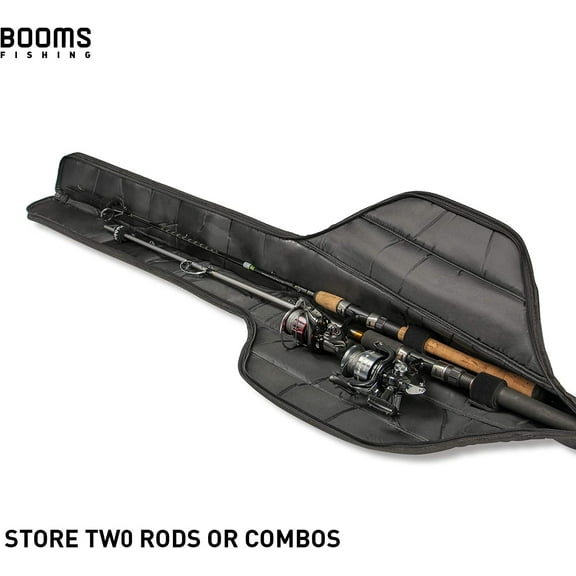 Portable Fishing Rod Case for 2 Poles, Waterproof Nylon Storage Bag with Adjustable Straps