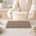 thumbnail image 3 of Unique Bargains 2 Pcs Rectangular Bamboo-like Texture Placemat Light Brown, 3 of 5