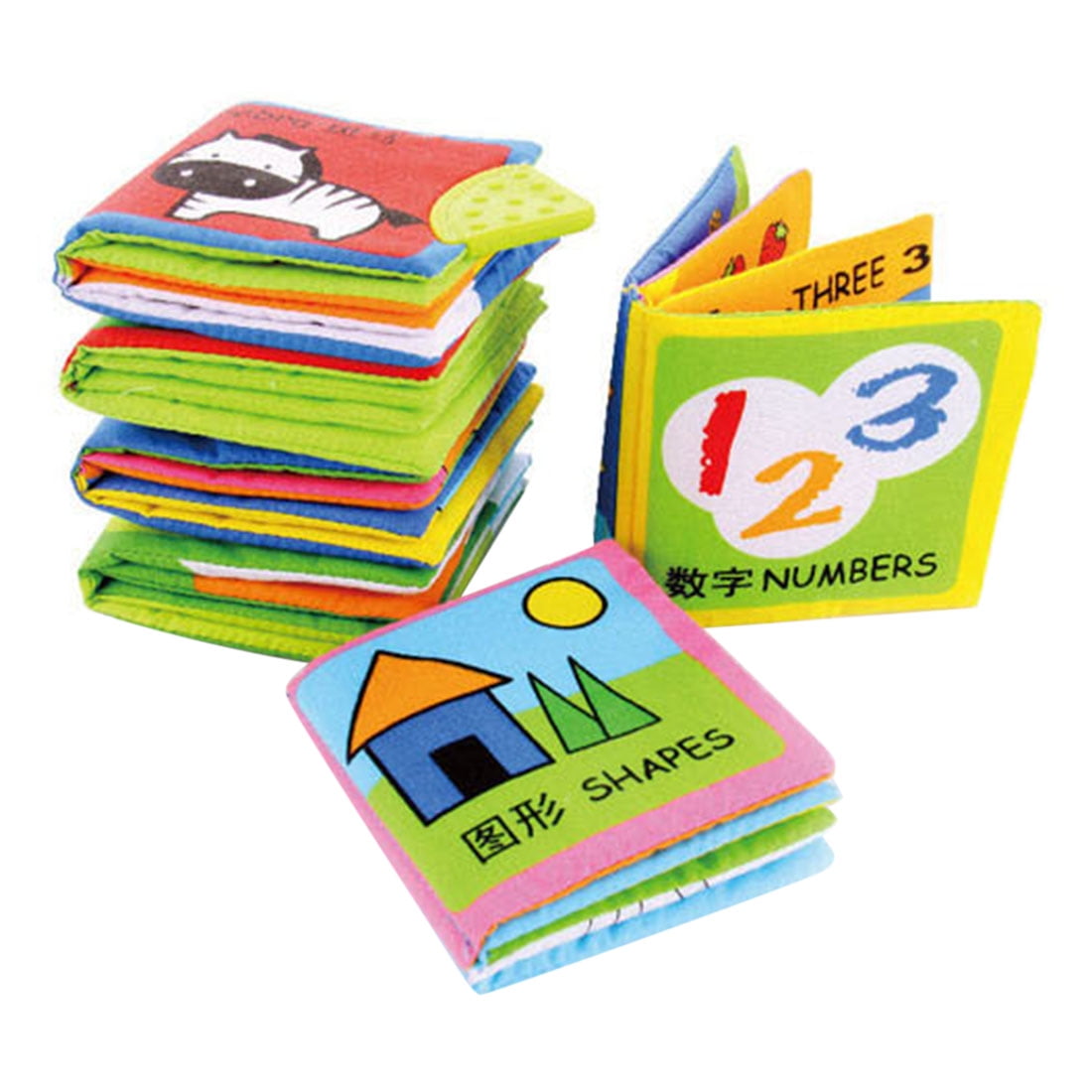 6Pcs Baby's Cloth Books Little Kids Books Set Washable Baby Educational