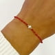 thumbnail image 3 of VANGANIA pulsera roja con perla natural regalo mujer joyería artesanal, 3 of 4