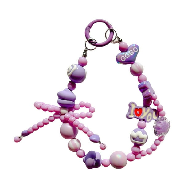 KLKCMS Beaded Keychain Decor Collectible Toy Car Key Holder for Girls Children Gift Walmart