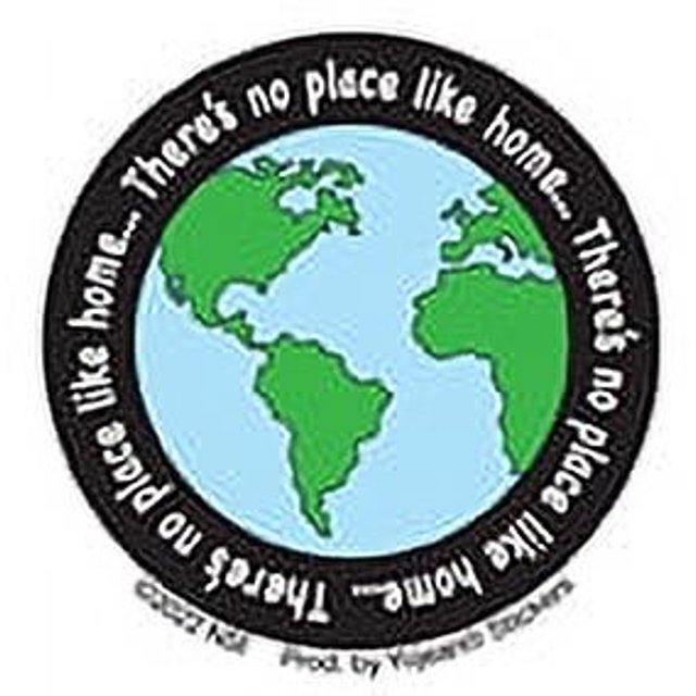 2 Stickers, THERE'S NO PLACE LIKE HOME STICKER - World Map Weather Resistant Long Lasting In / Out Door Die-Cut Decal STICKER - 2", 2 Pieces