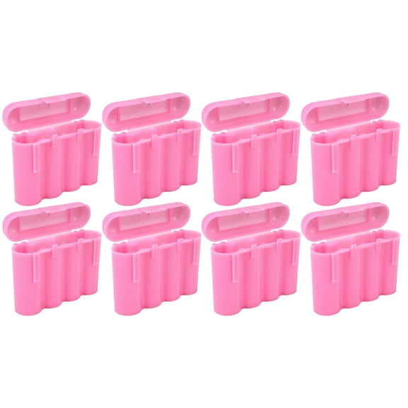Eight (8) EBC Battery AA AAA Pink Plastic Battery Storage Case Holder Box USA Ship
