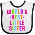 thumbnail image 3 of Inktastic Worlds Best Little Sister Girls Baby Bib, 3 of 4