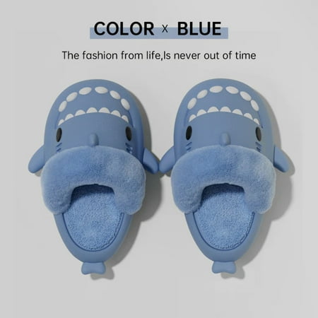 

House Shark Slides Bedroom Shoes Custom Logo Home Men-Women Slippers