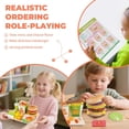 thumbnail image 6 of Montessori Toys Pretend Play Food Set for 3 4 5 Year Old, Wooden Fast Food Play Kitchen with Hamburger, Fries, Egg Tart, Popcorn Chicken, Drumsticks, Cola, Christmas Birthday Gifts Kids Boys Girls, 6 of 8