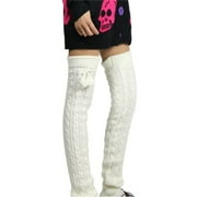 Yuemengxuan Women Fall Winter Leg Warmers, Solid Color Twist Knitted Stretch Thigh-High Socks