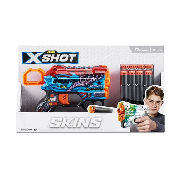 Pistolet à fléchettes Menace X-Shot Skins (8 fléchettes)