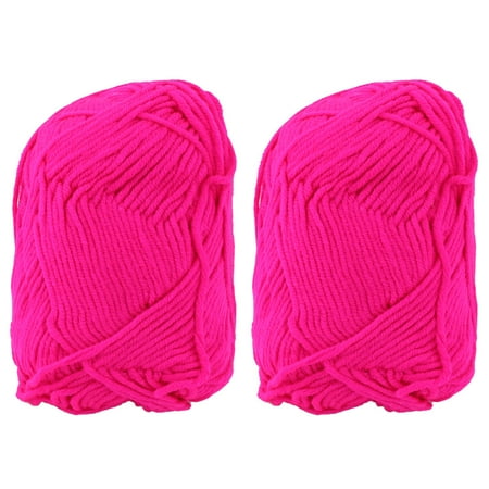 Fuchsia Crochet - Cotton Blends Sweater Hat Gloves Crochet Knitting Yarn String Fuchsia 100g 2pcs