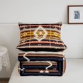 thumbnail image 5 of jejeloiu Sunset Aztec Queen Comforter Set For Men Women,Geometric Print Comforter Sets Queen,Brown Yellow,Black Reversible,3-Piece,1 Comforter and 2 Pillowcases, 5 of 7