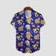 thumbnail image 3 of Camisas Manga Larga Hombre Camisa de manga corta con estampado de patchwork con estampado del Día de la Independencia de los Estados Unidos para hombres Camisa de manga corta con botones (Blue, 3XL), 3 of 4