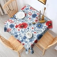 thumbnail image 2 of Pioneer Flower Floral Print Pattern Square Tablecloth,Waterproof Square Table Cover,Wipeable Spillproof Washable Table Cover for Home Kitchen Party Decor 42"X42"(107x107cm), 2 of 6