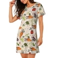 thumbnail image 2 of Balery Cute Vegetables Camisón de manga corta con cuello redondo para mujer, cómodo y elegante., 2 of 6