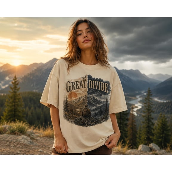 The Great Divide Graphic T-Shirt, Vintage Indie Folk Concert Tee, Retro Lyric Music Fan Shirt, Casual Gift for Men and Women
