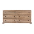thumbnail image 4 of Carmenita 6 Drawer Dresser in Rustic Light Brown Finish on Solid Wood, 4 of 9