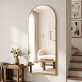 thumbnail image 2 of Antok Arched Full Length Floor Mirror 71" x2 5.1" Full Body Mirror with Stand, for Bedroom, Living Room, Cloakroom, Gold, 2 of 10
