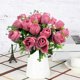thumbnail image 4 of Artificial Rose Bouquet Faux Silk Flowers Arrangement In Vase For Wedding Centerpieces Home Table Decor Office Party Decoration, 4 of 6