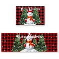 thumbnail image 3 of Tapis de Cuisine Lavables de Noël, Tapis de Sol Rembourrés, Bonhomme de Neige, Tapis de Cuisine Antidérapants, Tapis de Confort Anti-Fatigue pour Cuisine/évier/buanderie, Carreaux Rouges, 3 of 6
