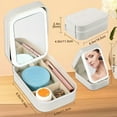 thumbnail image 6 of 1pc Large Capacity Travel Makeup Case with LED Light and Built-in Mirror - Foldable  Dresser Mount  Glass Surface  Powder Coated Finish  USB Charging  1000mAh Battery - Durable Cosmetic S, 6 of 6