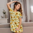 thumbnail image 3 of Haiem Beautiful Countryside Sunflower Print Women’s Short-sleeved Nightdress – Comfortable and Loose-Fit Sleepwear, Soft Cotton Sleep Shirt for Relaxing, Casual Nightdress, 3 of 6