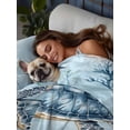 thumbnail image 3 of Coastal Full Size Flat Sheet, Wrinkleproof & Fadeproof Cooling Flat Bed Sheet Only, Sea Turtle Summer Beach Nautical Coral Breathable Soft Bedding Top Sheets 81 x 96 Inches, 3 of 8