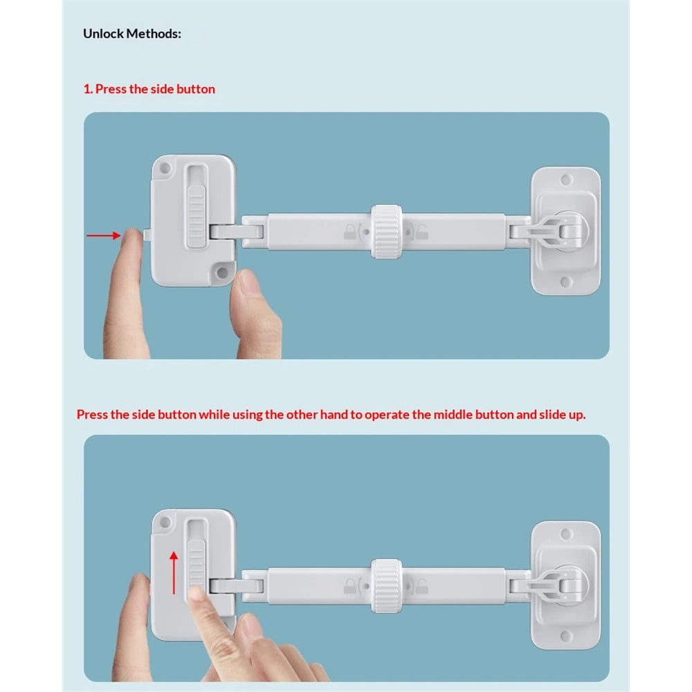 3 Pack Updated Baby Window Safety Lock, Childproof Window Restrictor, Adjustable Guard for Door, Washing Machine, Cat Door (White)