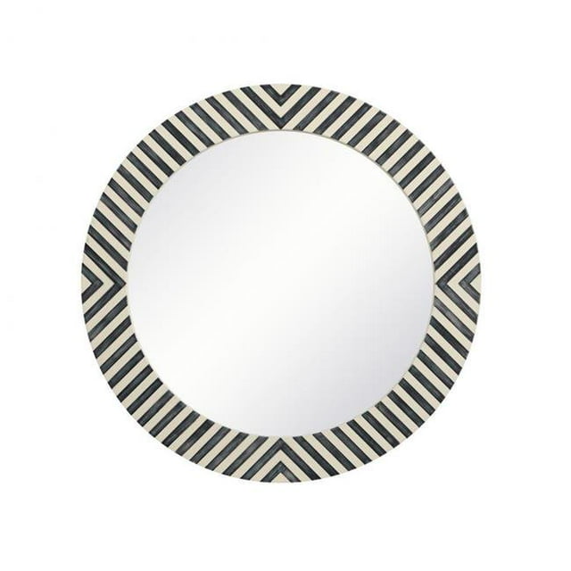 Elegant Decor MR52424 Miroir Rond 24 Po en Chevron - 18.5 x 18.5 x 0.16 Po