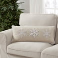 thumbnail image 2 of My Texas House Kris 12" x 28" Ivory Snowflake Cotton Decorative Pillow Cover, 2 of 6