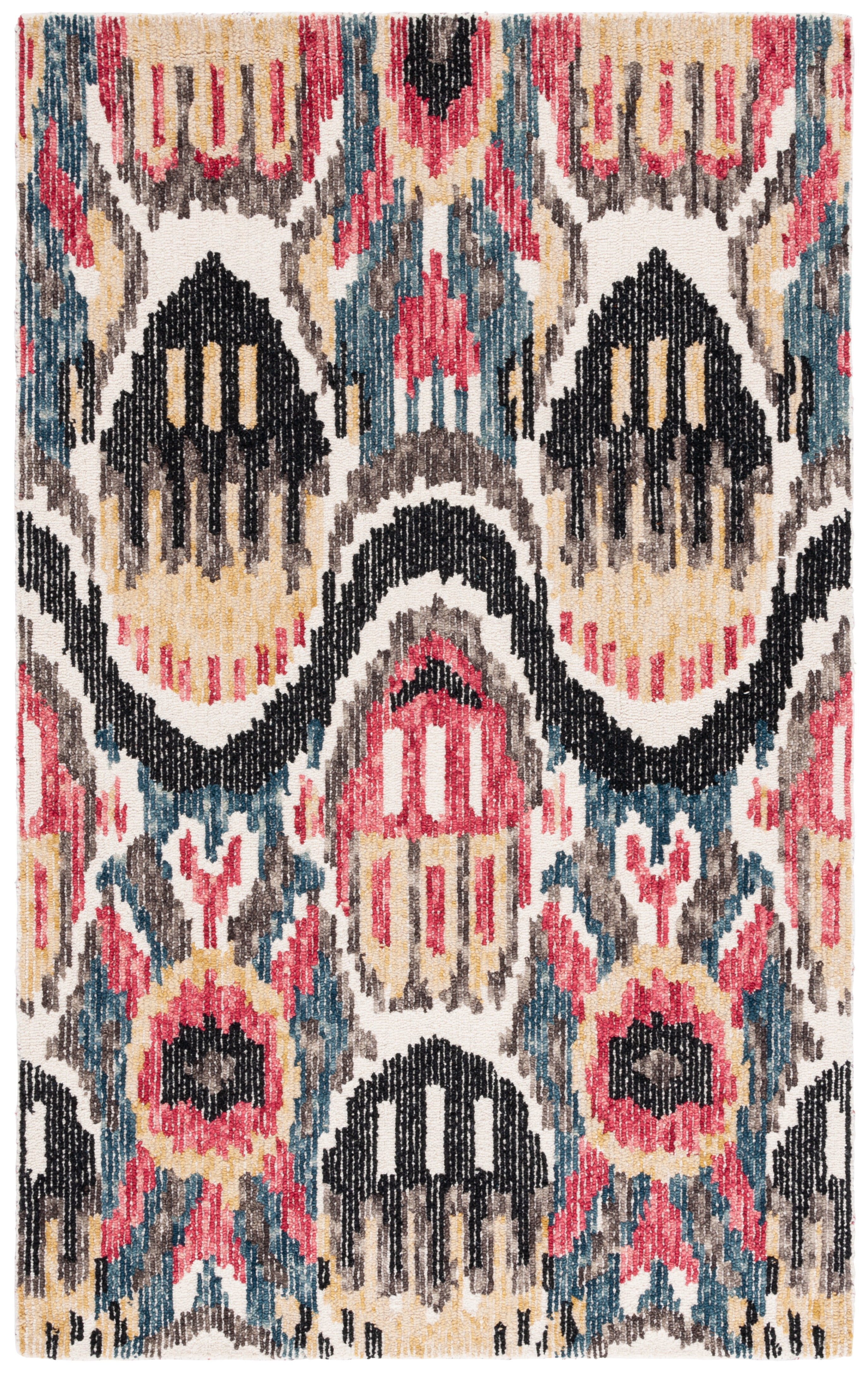Safavieh Ikat Lindsay Southwestern Area Rug, Black/Red, 6' x 9'