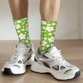 thumbnail image 6 of Disketp Green White Flowers Unisex Crew Socks Lightweight Breathable Ventilation Ankle Socks, Mid-calf socks for Daily, 6 of 6